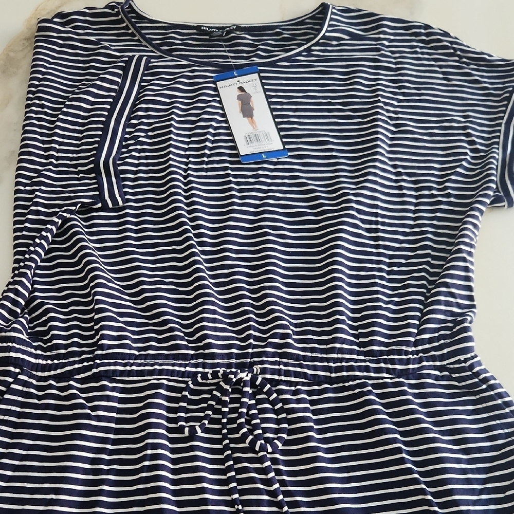 Hilary Radley Navy and White Striped Top - Picture 5 of 7